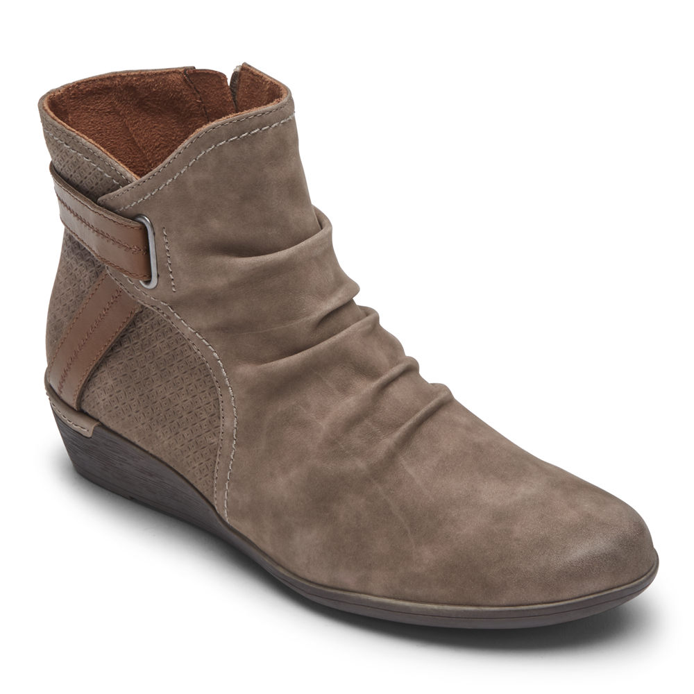 Rockport Womens Booties Brown - Cobb Hill Devyn - UK 635-HUCXRS